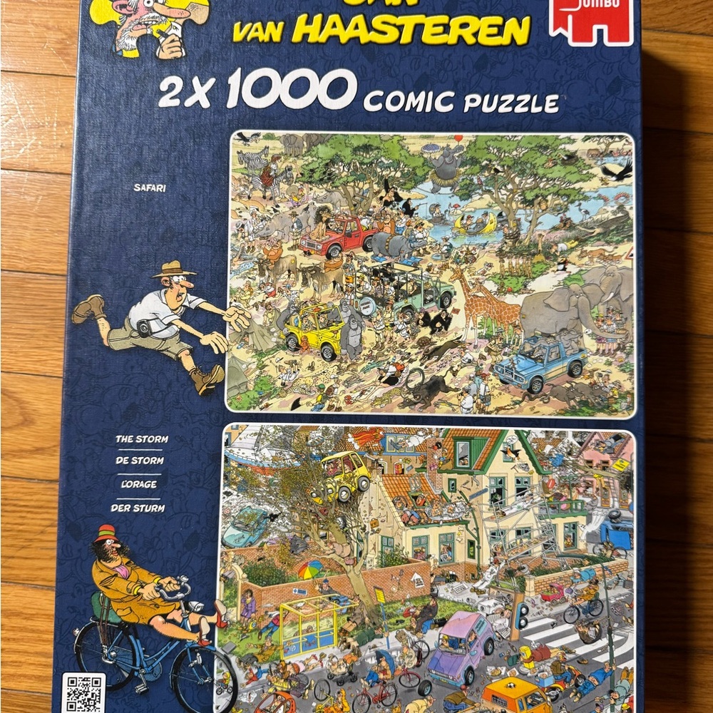 Jan van Haasteren Comic Puzzle Set - 2x1000 piece puzzles - Safari & The Storm